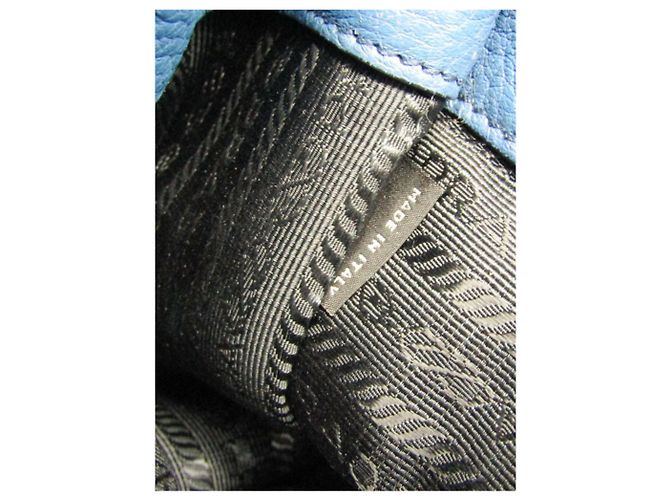 Prada Bolsa 2way em couro Vitello Daino azul - vista 5