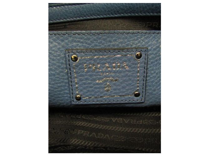 Prada Bolsa 2way em couro Vitello Daino azul - vista 6