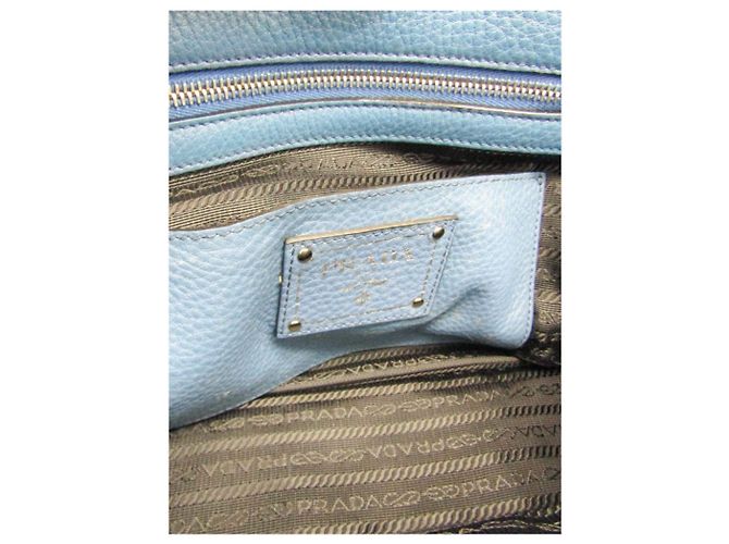 Prada Bolsa 2way em couro Vitello Daino azul - vista 7