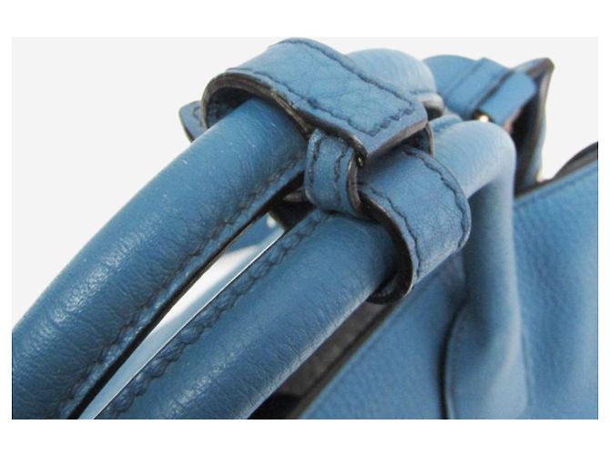 Prada Bolsa 2way em couro Vitello Daino azul - vista 9