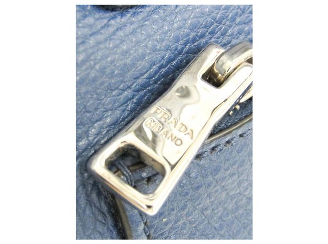 Prada Borsa 2way in pelle Vitello Phenix blu - vista 15