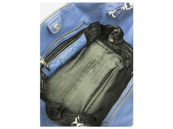 Prada Borsa 2way in pelle Vitello Phenix blu - vista 20