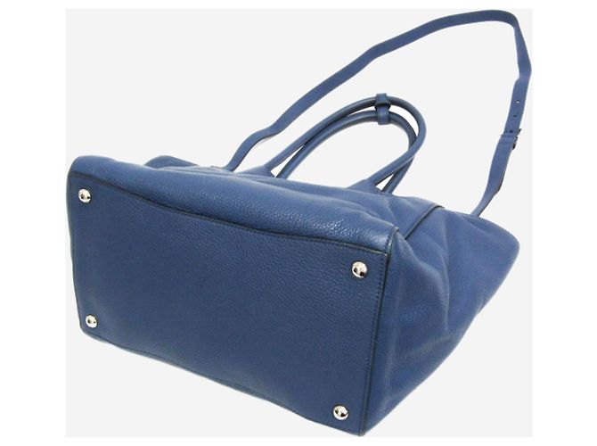 Prada Borsa 2way in pelle Vitello Phenix blu - vista 3