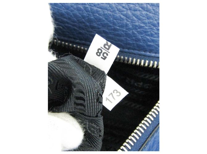 Prada Borsa 2way in pelle Vitello Phenix blu - vista 5
