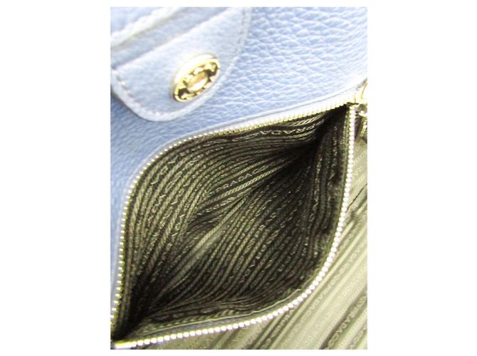 Prada Borsa 2way in pelle Vitello Phenix blu - vista 9