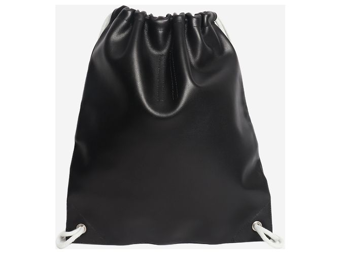 Rick Owens Black leather drawstring backpack - view 2