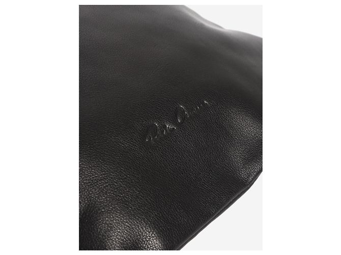 Rick Owens Black leather drawstring backpack - view 3