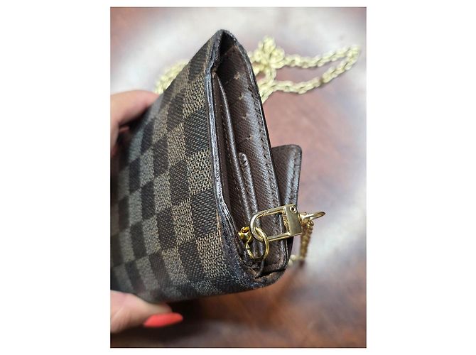 Cartera Louis Vuitton Damier Ebene con cadena - vista 15