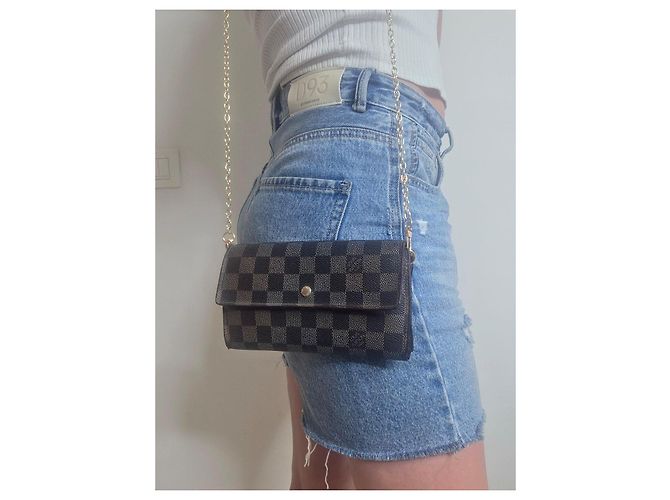 Cartera Louis Vuitton Damier Ebene con cadena - vista 2