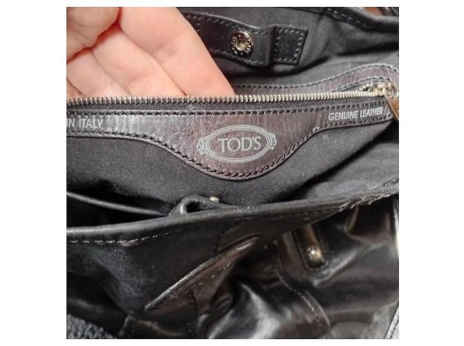 Tod's Borsa Hobo in pelle nera Nero - vista 11