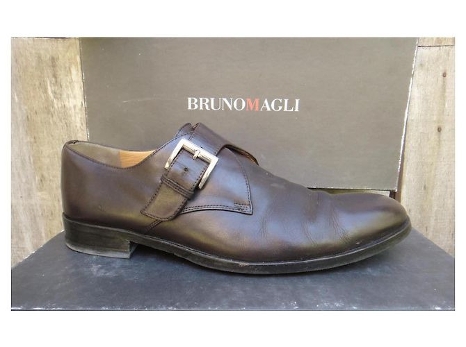 Bruno Magli Wullo Scarpe con fibbia in pelle marrone - vista 2