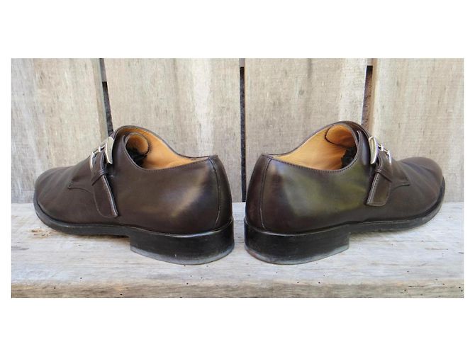 Bruno Magli Wullo Scarpe con fibbia in pelle marrone - vista 4