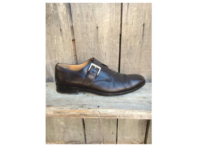 Bruno Magli Wullo Scarpe con fibbia in pelle marrone - vista 8