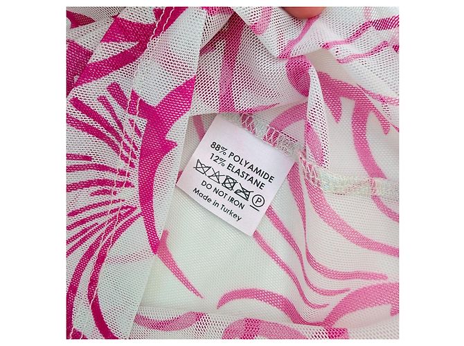 Dries Van Noten Top Malla Cuello Alto Rosa Blanco - vista 7