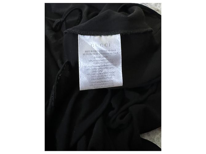 Vestido midi drapeado de viscosa negra Gucci Negro - vista 11