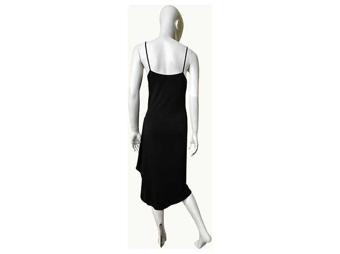 Vestido midi drapeado de viscosa negra Gucci Negro - vista 4
