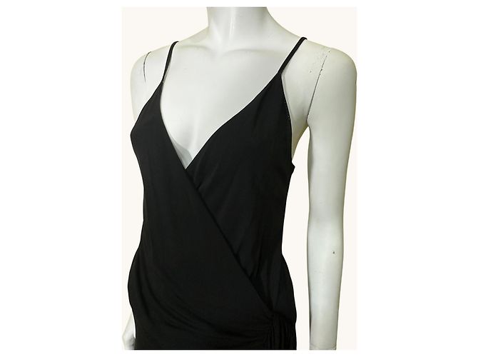 Vestido midi drapeado de viscosa negra Gucci Negro - vista 6