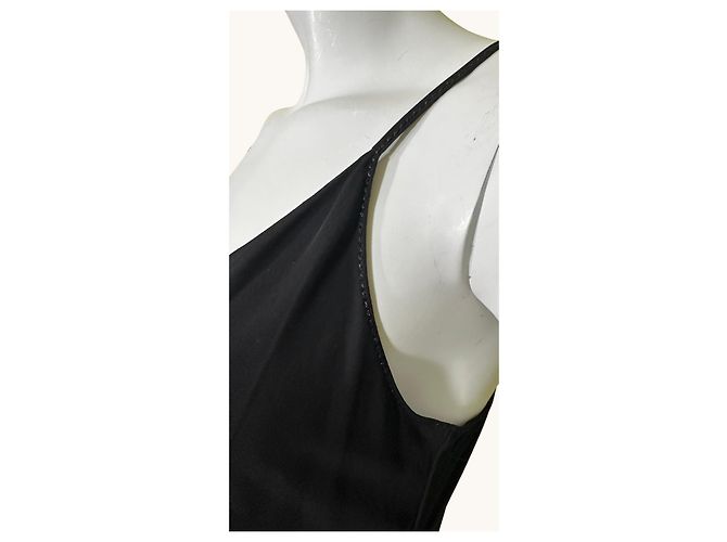 Vestido midi drapeado de viscosa negra Gucci Negro - vista 7