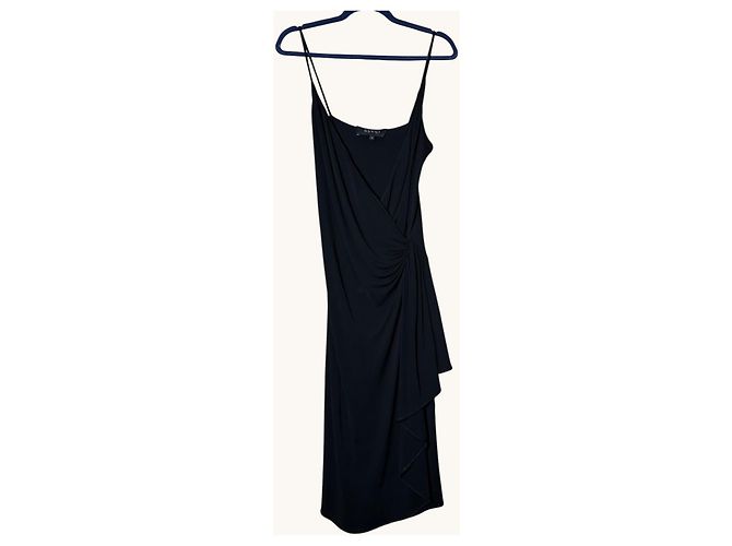 Vestido midi drapeado de viscosa negra Gucci Negro - vista 9