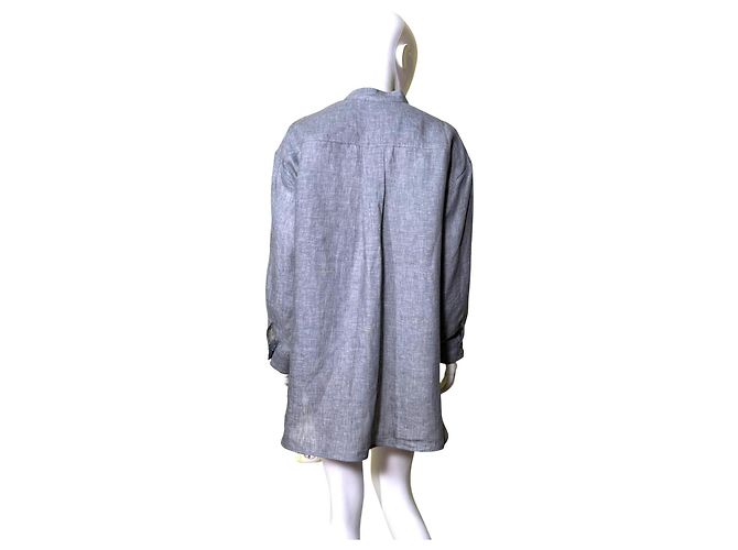Camisa de linho Eres Cinza - vista 4