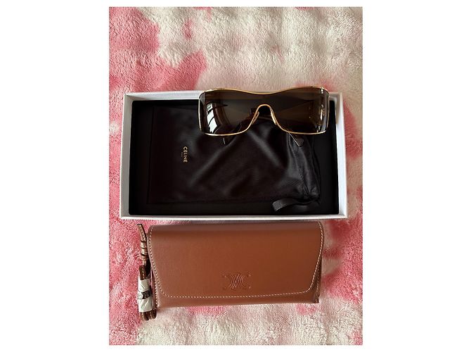 Céline Celine Occhiali da sole Triomphe Oro Marrone Gold hardware - vista 5