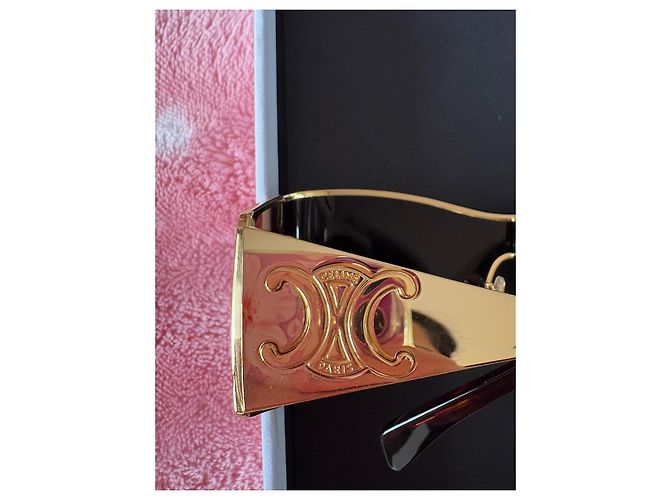Céline Celine Occhiali da sole Triomphe Oro Marrone Gold hardware - vista 8