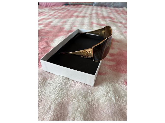 Céline Celine Occhiali da sole Triomphe Oro Marrone Gold hardware - vista 9
