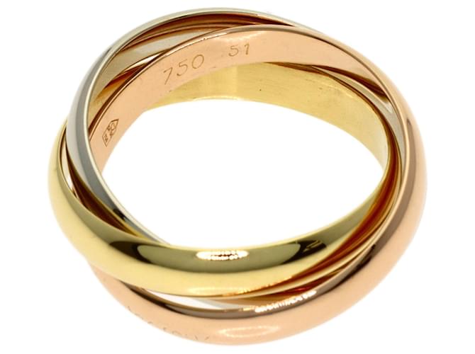 Anello Trinity Cartier Rosa Bianco Giallo - vista 3