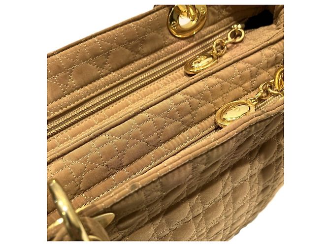 Borsa Christian Dior Cannage Nylon Marrone - vista 7