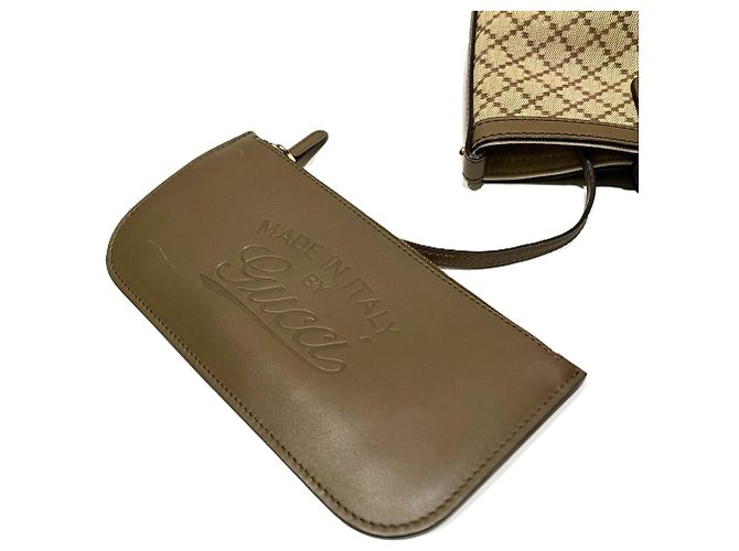 Borsa Tote Gucci Diamante Canvas Beige - vista 7