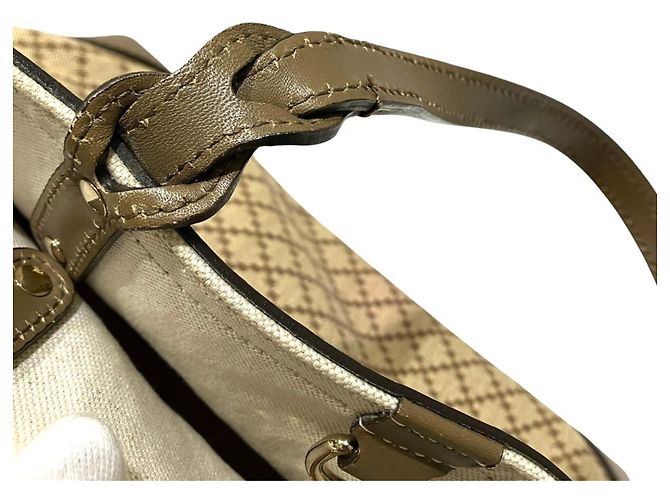 Borsa Tote Gucci Diamante Canvas Beige - vista 9
