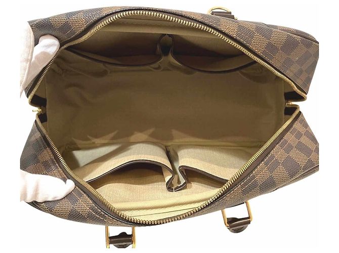 Borsa Louis Vuitton Deauville Marrone Damier ebene - vista 7