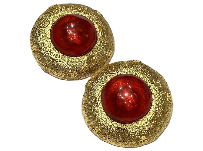 Orecchini a clip Chanel Gold and Red Rosso D'oro - vista 8