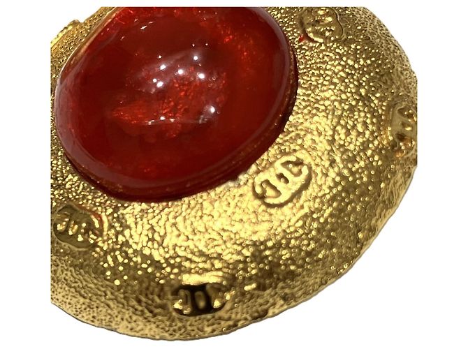 Orecchini a clip Chanel Gold and Red Rosso D'oro - vista 9
