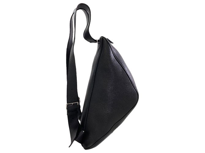 Prada Rucksack 2VZ099 Triangle aus Leder Schwarz - Ansicht 3