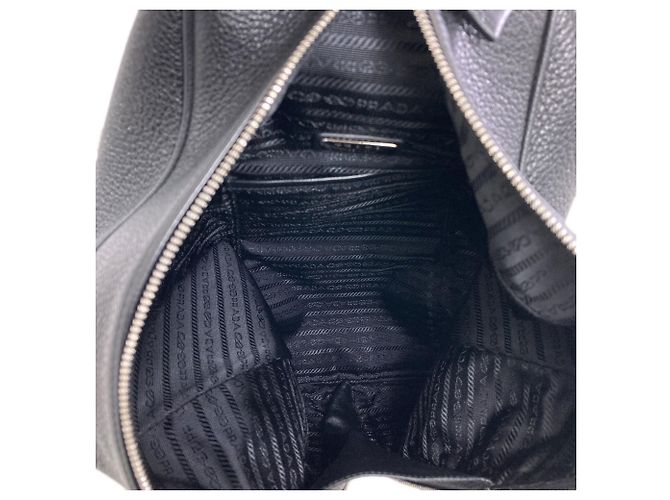 Prada Rucksack 2VZ099 Triangle aus Leder Schwarz - Ansicht 5