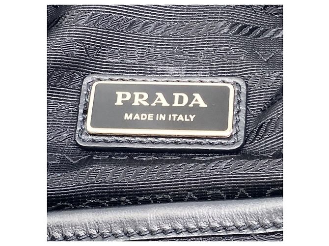 Prada Rucksack 2VZ099 Triangle aus Leder Schwarz - Ansicht 6
