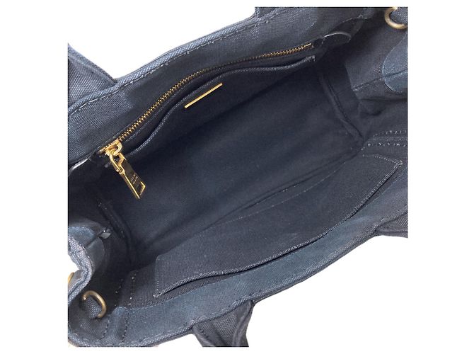 Prada Canapa Mini 2-Way Handtasche Schwarz - Ansicht 5