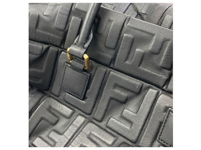 Fendi 2-Wege-Handtasche mit Zucca-Prägemuster Schwarz - Ansicht 10