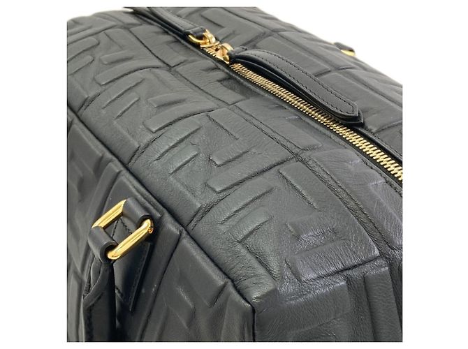 Fendi 2-Wege-Handtasche mit Zucca-Prägemuster Schwarz - Ansicht 9