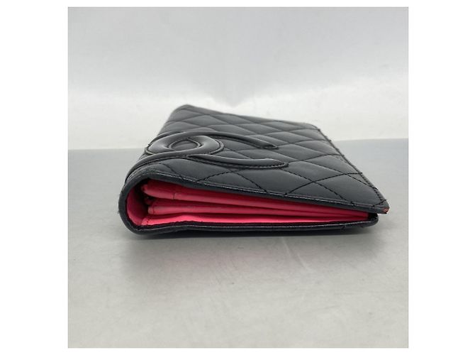 Portafoglio lungo Chanel Cambon in agnello nero - vista 2