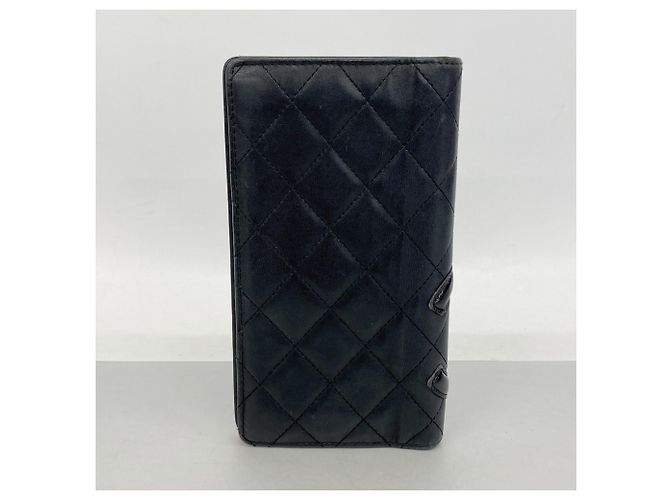 Portafoglio lungo Chanel Cambon in agnello nero - vista 9