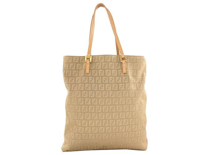 Fendi Zucca Muster Canvas Tote Bag Beige - Ansicht 2