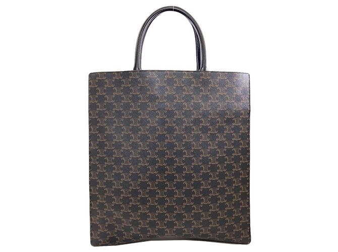 Céline Celine Vertical Cabas Triomphe Tote Bag Tasche Braun Schwarz - Ansicht 2