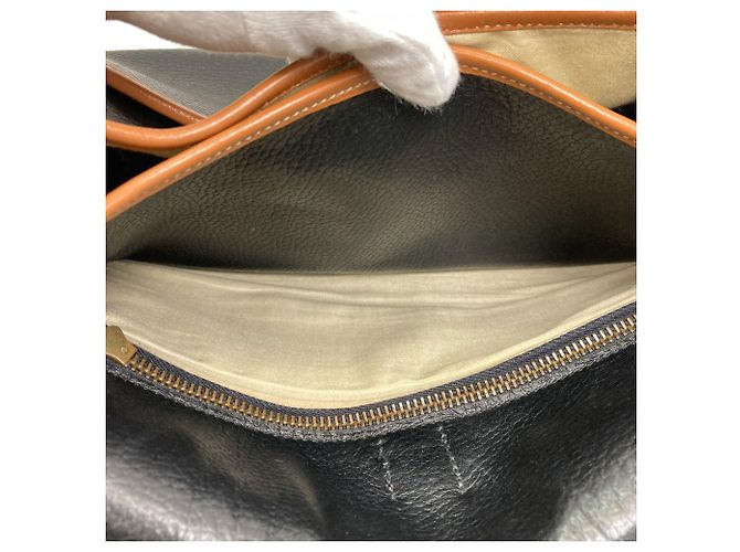 Hermès Borsa a Spalla Hermes Noumea Gold Hardware Marrone Nero - vista 10