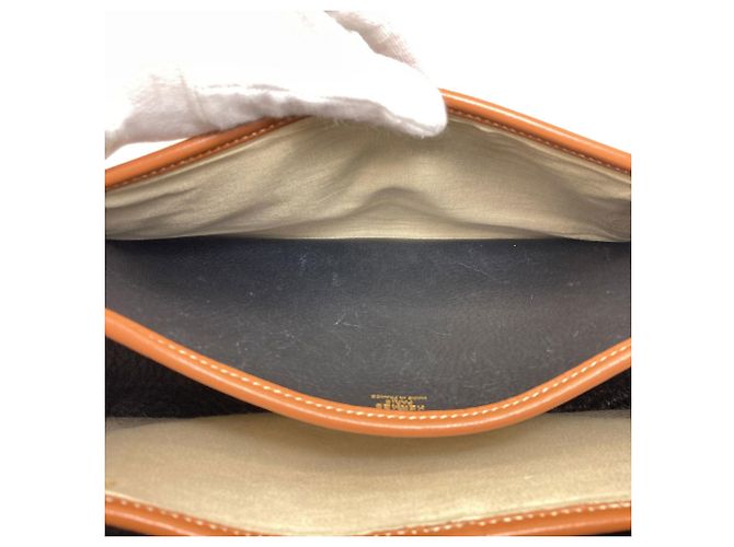 Hermès Borsa a Spalla Hermes Noumea Gold Hardware Marrone Nero - vista 11