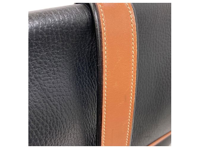 Hermès Borsa a Spalla Hermes Noumea Gold Hardware Marrone Nero - vista 14