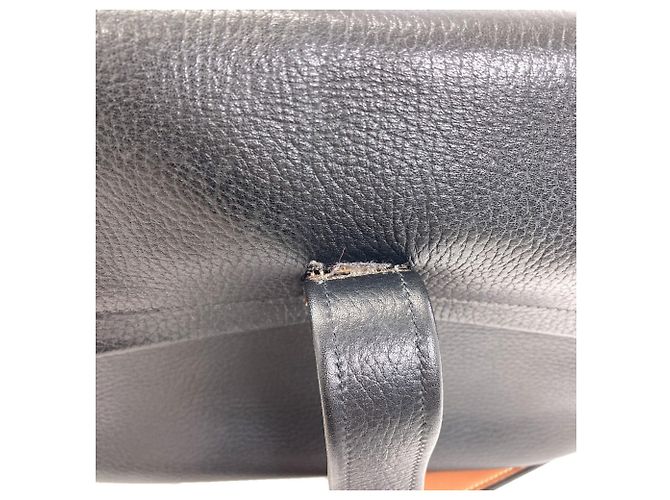 Hermès Borsa a Spalla Hermes Noumea Gold Hardware Marrone Nero - vista 16
