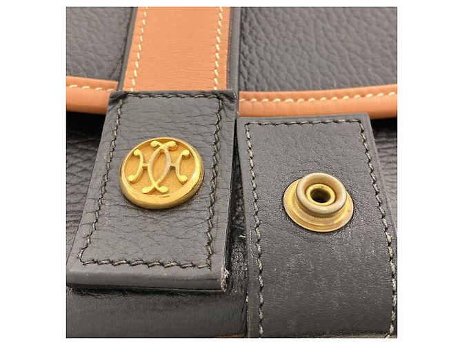 Hermès Borsa a Spalla Hermes Noumea Gold Hardware Marrone Nero - vista 18
