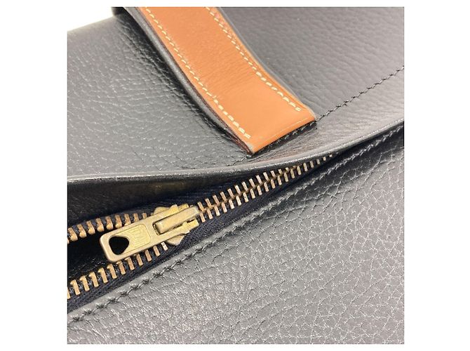 Hermès Borsa a Spalla Hermes Noumea Gold Hardware Marrone Nero - vista 19
